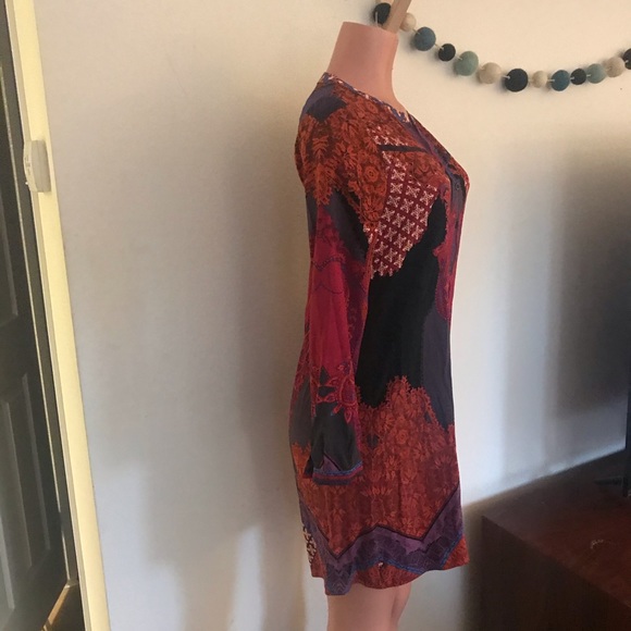 Hale Bob silk boho print tunic dress - Picture 4 of 8